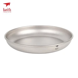 Keith Titanium Plate Camping Titanium Dishes 150ml-450ml Saucer Outdoor Tableware Camping Plates Cutlery 30g-70g Ti5362/Ti5368