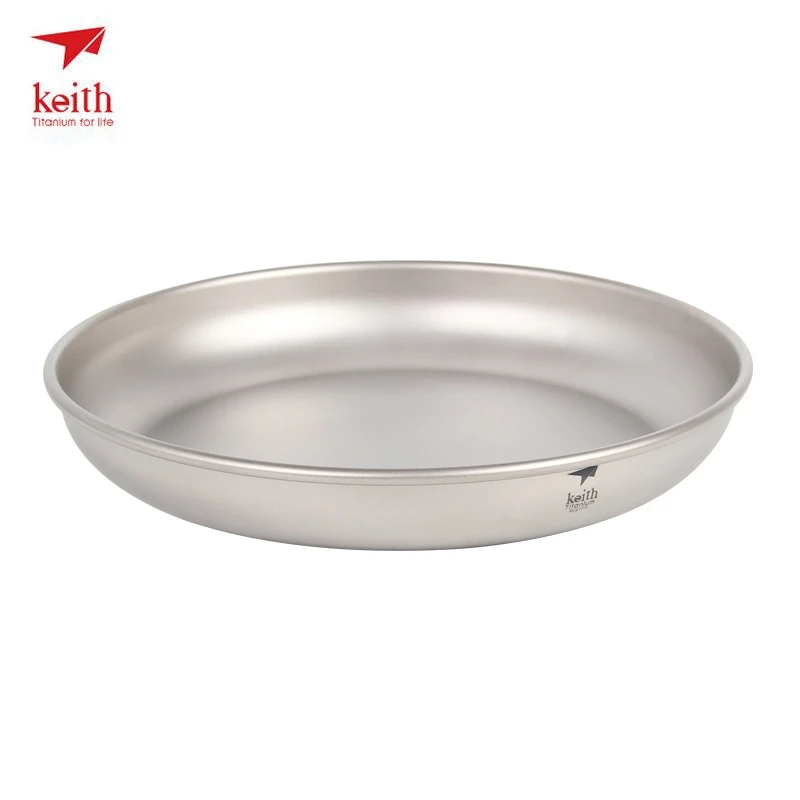 Keith Titanium Plate Camping Titanium Dishes 150ml-450ml Saucer Outdoor Tableware Camping Plates Cutlery 30g-70g Ti5362/Ti5368