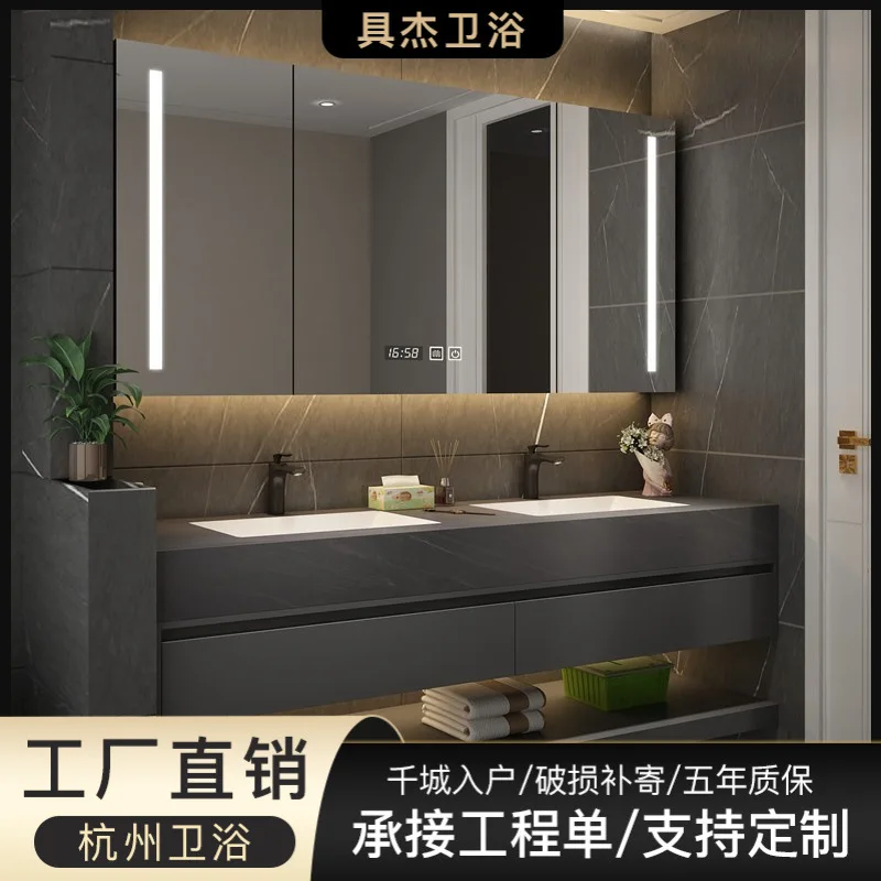 

Rock slab seamless ceramic integrated basin bathroom cabinet combined toilet washstand double washbasin basin cabinet bathroom
