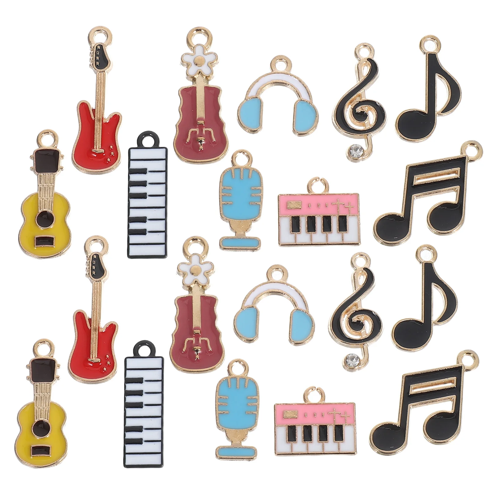 

20Pcs Music Note Charms Enamel Alloy Pendants for DIY Jewelry Making Bracelets Necklaces Keychains Music Charms for Bracelets