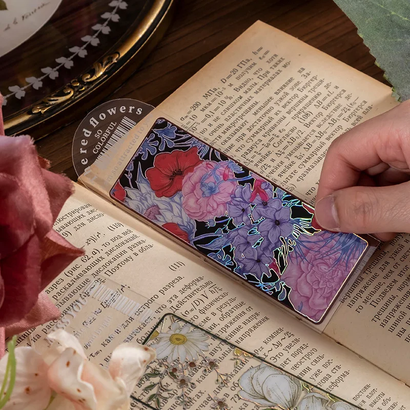 4pcs Retro Flower Butterfly Bookmark PVC Matte Reading Book Mark Vintage Reading School Classroom Library Student Supplies