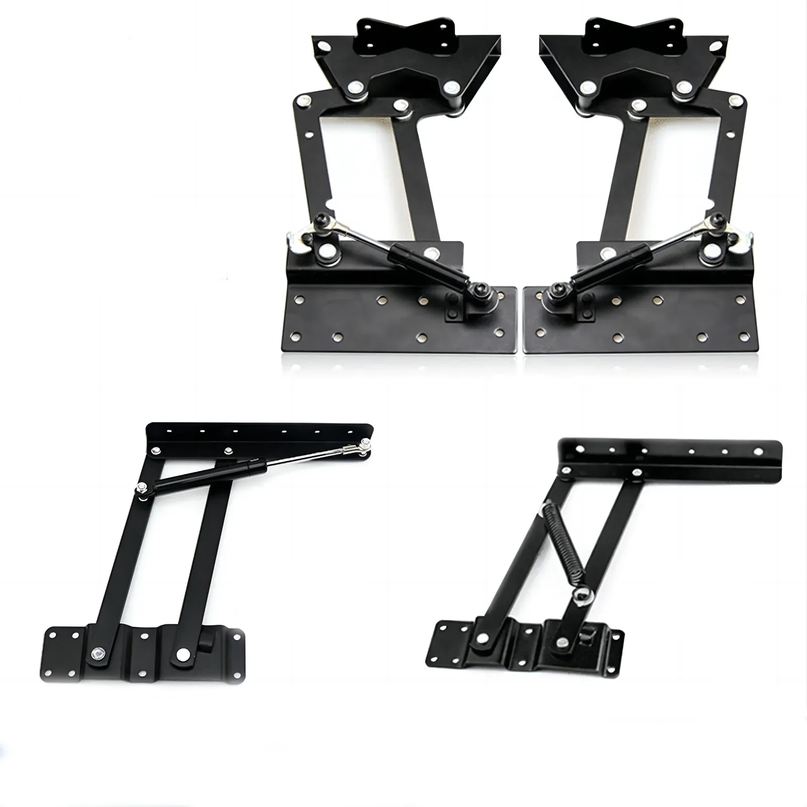 Folding Lift Up Top Table Mechanism Hardware Furniture Hinges 2Pcs Heavy Duty Steel Desk Folding Hydraulic Hinge Top Lifting