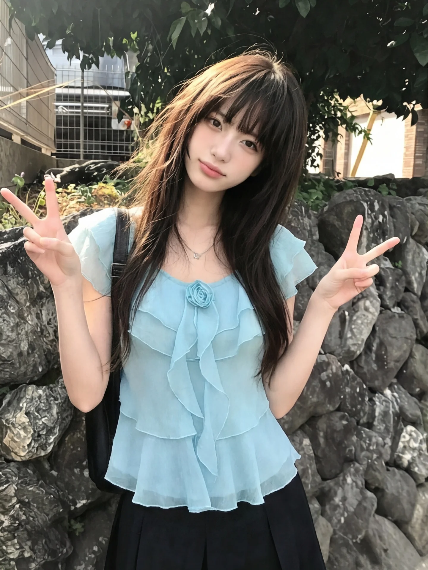 

Lilac Square Collar Fly Sleeve Chiffon Top Women Summer Design Lotus Sleeveless Shoulder Pad Shirt Korean Style Loose Fit