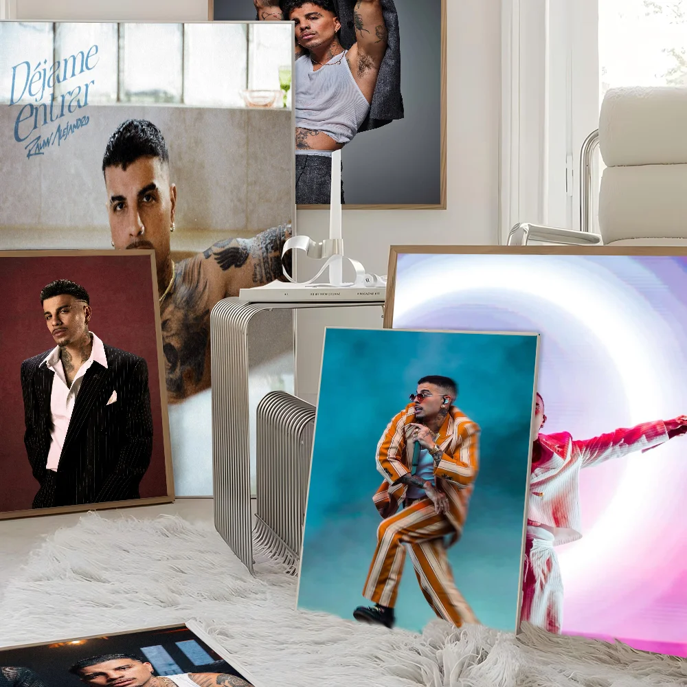 

Rauw Alejandro DIY Sticky Poster Vintage Room Bar Cafe Decor Home Decor