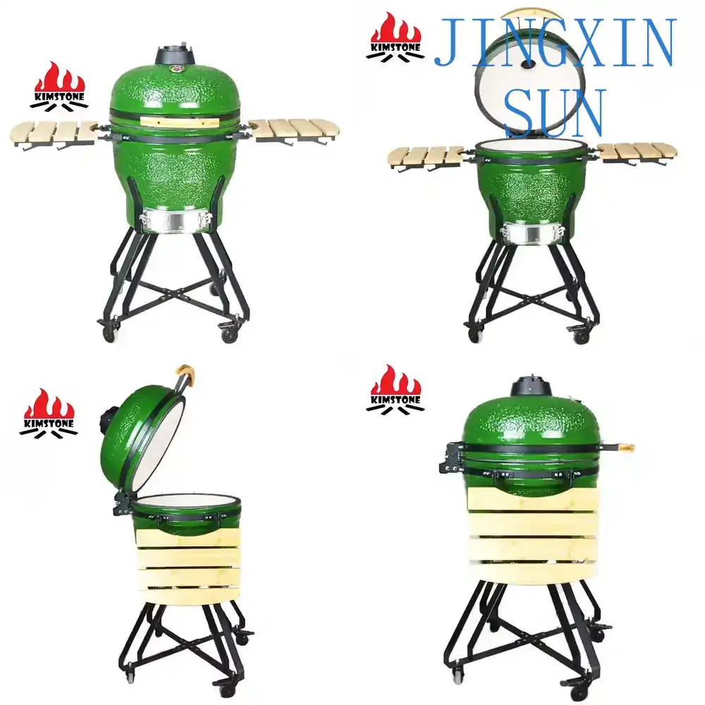 Ceramic Barbecue Grill for Outdoor Camping Charcoal Grill 21 Inch Stew Oven Pizza Oven for Kamado Style Grill Accessories