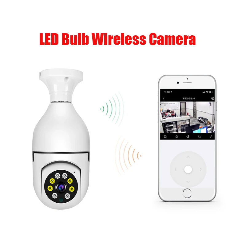 E27 1080P  Light Bulb Wifi  Wireless Surveillance Camera  Full-color Automatic Body Tracking Video Security Monitor