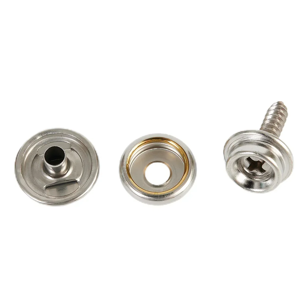 30PCS Silver Color Snap Fastener Stainless Steel Canvas Screw Kit Accessories For Marine Boat Covers Awnings Outdoor Furniture