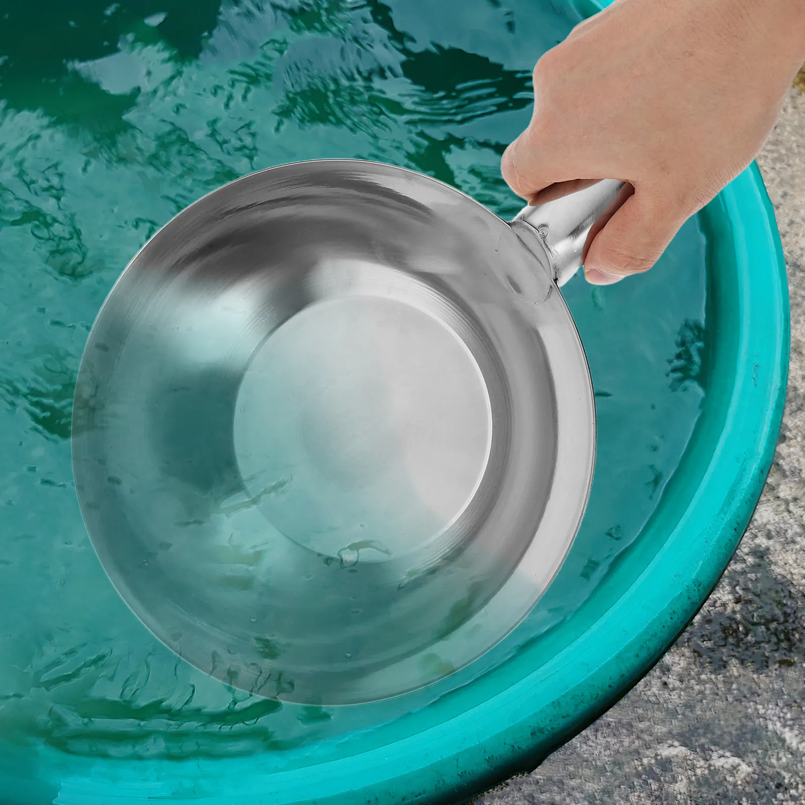Stainless Steel Water Ladle Multipurpose Kitchen Soup Ladle for Cooking Stews Ramen Serving Bath Rinse Hair Washing Plant