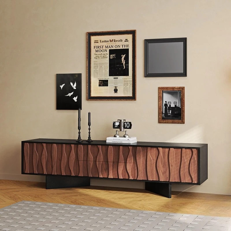 Medieval TV cabinet, retro storage cabinet, living room floor-to-ceiling decoration cabinet against the wall