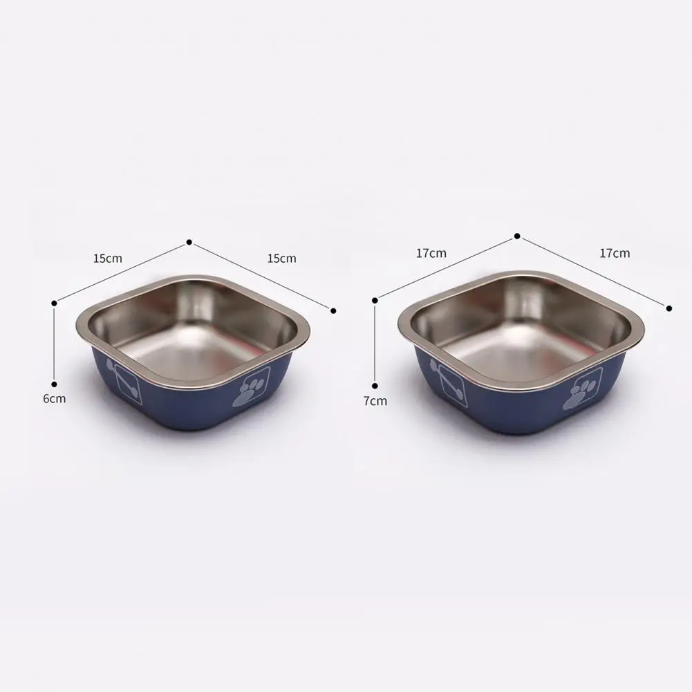 Stainless Steel Pet Bowl Non-Slip Drop-Resistant Cat Dog Feeding Dish Food Water Tray with Rubber Base Pet Feeder Water Bowls