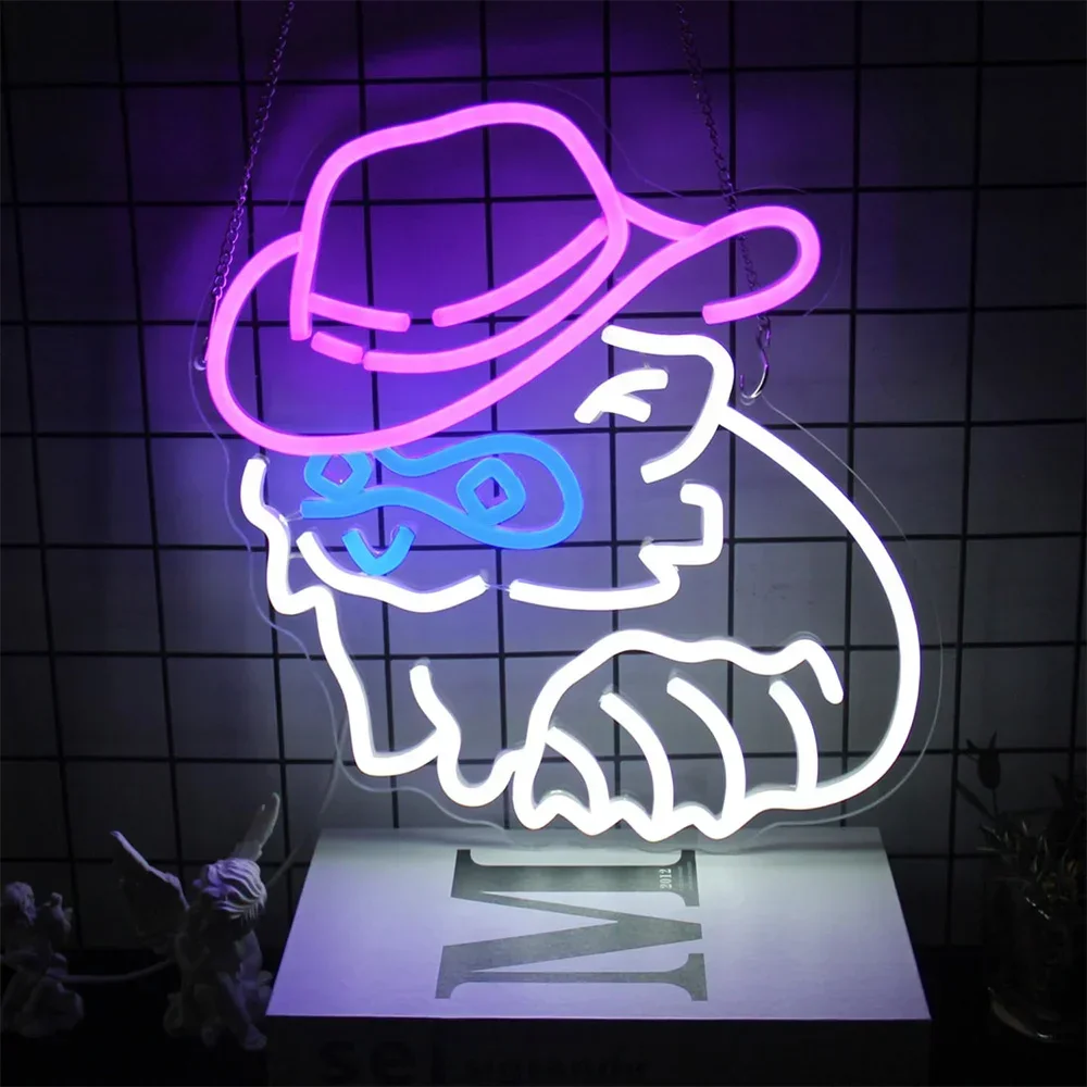 كول قبعة رعاة البقر LED النيون تسجيل USB عكس الضوء ضوء النيون تسجيل ل غرفة نوم غرفة معيشة حفلة عيد ميلاد هدية جدار ديكور