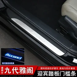 Fit For Honda 2014-2017 9th  Accord  LED Stainless Steel Scuff Plate/Door Sill Door Sill Scuff Plate Welcome Pedal