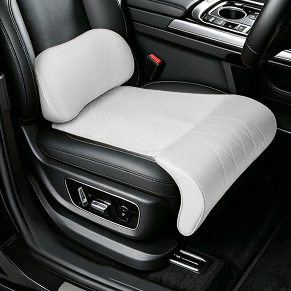 Neues 3-in-1 Universelles Autositzkissen-Set – Rückenlehne, Sitzkissen & Beinstütze, Starke Lenden- und Beinstütze, Ganzjahres-Komfort – Detail 11