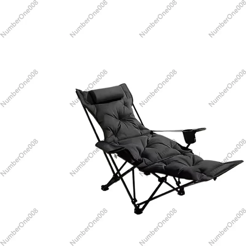 Outdoor Thickened Autumn/winter Reclining Chair - Portable Folding Four-position Adjustable Lounger With Armrests For Nap Time