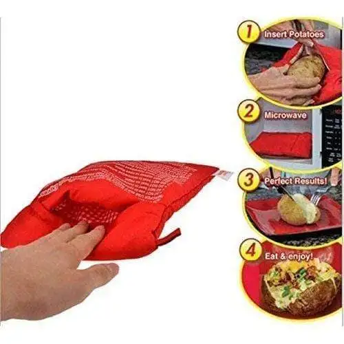 Сумка для микроволновки, картофеля, красная моющаяся сумка для приготовления пищи, для выпечки картофеля, для микроволновой печи, для приготовления картофеля, Прямая поставка