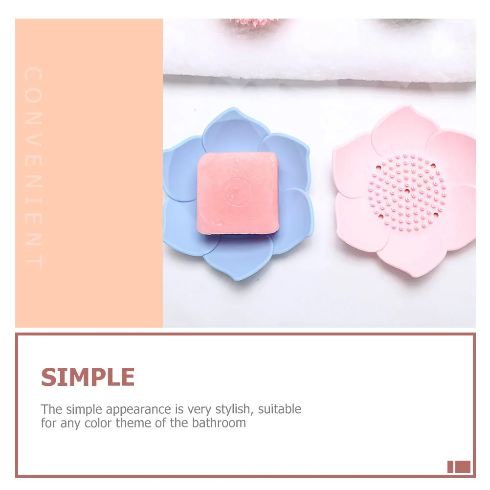 

2 Pcs Decorate Soap Tray Travel Holder Dish with Drainage Silica Gel Containers