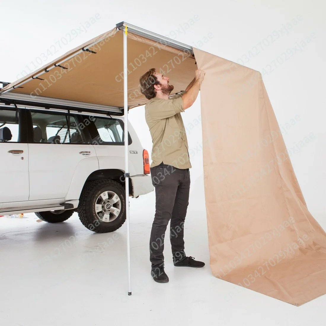 Portable Car Side Awning, Vinyl Waterproof Sunscreen Canopy – Outdoor Aluminum Side Tent for Camping & Beach Trips