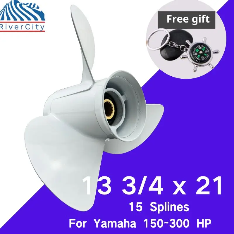 

For Yamaha 150HP 250HP 300HP Outboard Propeller 13 3/4×21 Boat Motor Aluminum Alloy Screw Ship Marine Engine 3 Blade 15 Spline