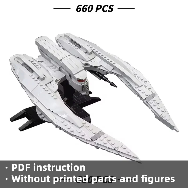 660Pcs Sci-Fi Space Raider Fighter Building Blocks Minifig Scale Starship Model Display Bricks