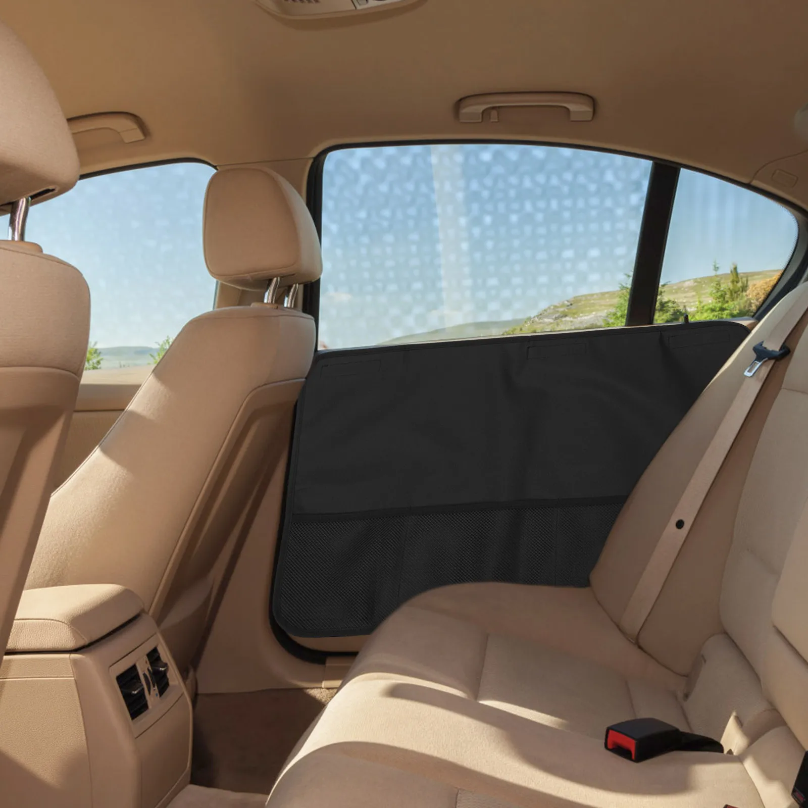 

2pcs Car Door Cover Pet Protector Oxford Cloth Scratch Resistant Waterproof Storage Pockets Travel Essentials Easy