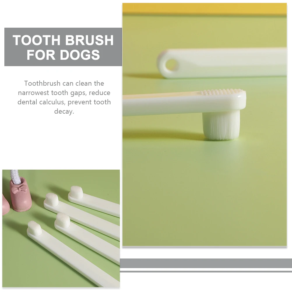 

Pet Toothbrush Soft Bristle White Small Size for Dogs Puppies Cleaning Dental Care Travel Home Pet Supplies Accessories
