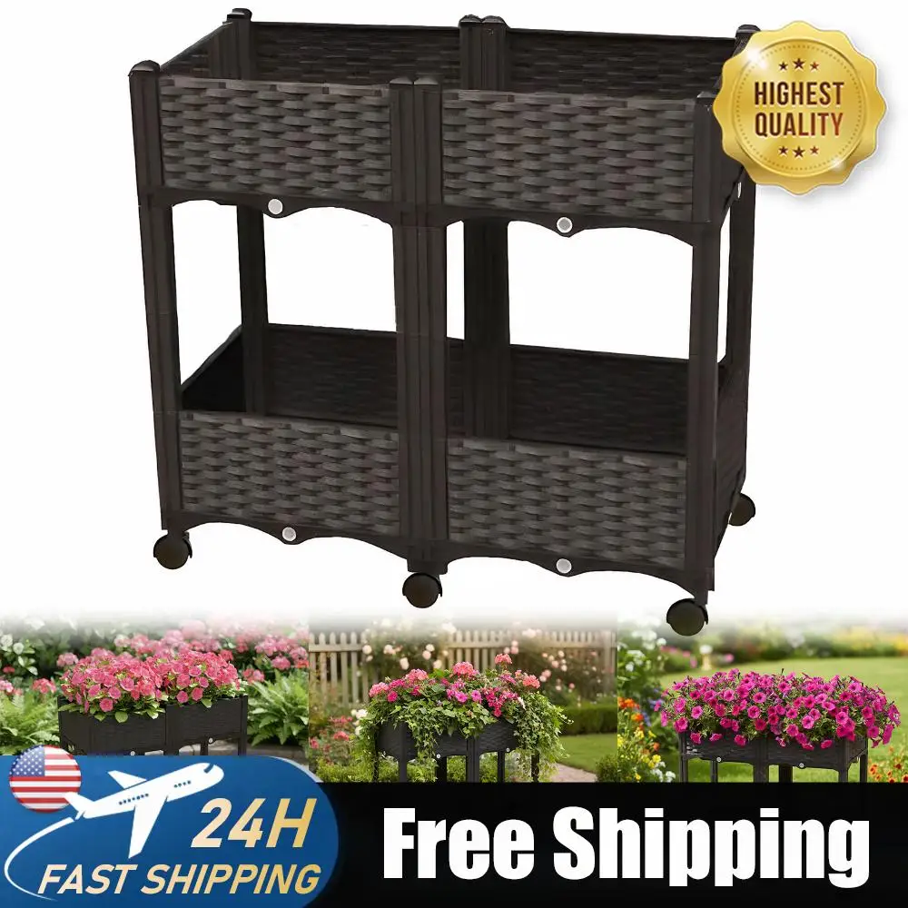 

Уличная приподнятая грядка-клумба для овощей и цветов с дренажным клапаном для балкона и заднего двора, аксессуар для садоводства