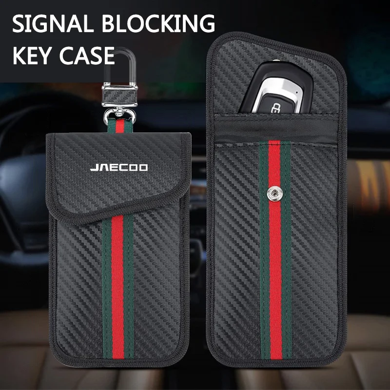 JAECOO Car Key Signal Blocker Bag RFID Faraday Cage Keyring Card Storage Pouch Anti‑Theft Key Case For JAECOO J7 J6 J9 Traveler view 4