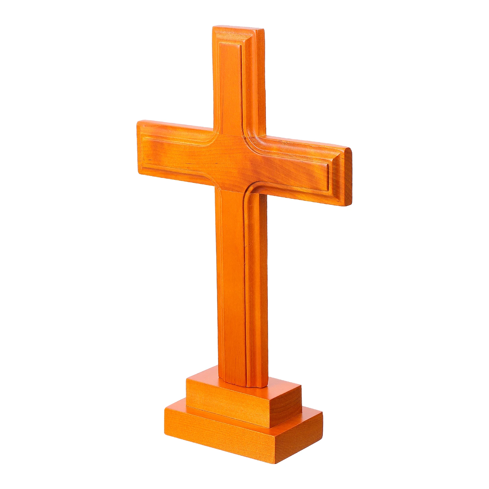 

Solid Wood Ornaments Shaped Religious Adornments Handmade Crafts DIY Decorations Home Party Cross Shaped Adornments Gifts