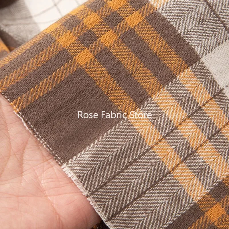 1 Meter Soft Cotton Plaid Checker Fabric Brushed Flannel Grid Cloth Fabrics For Shirt Dress Scraf DIY Sewing Clothing