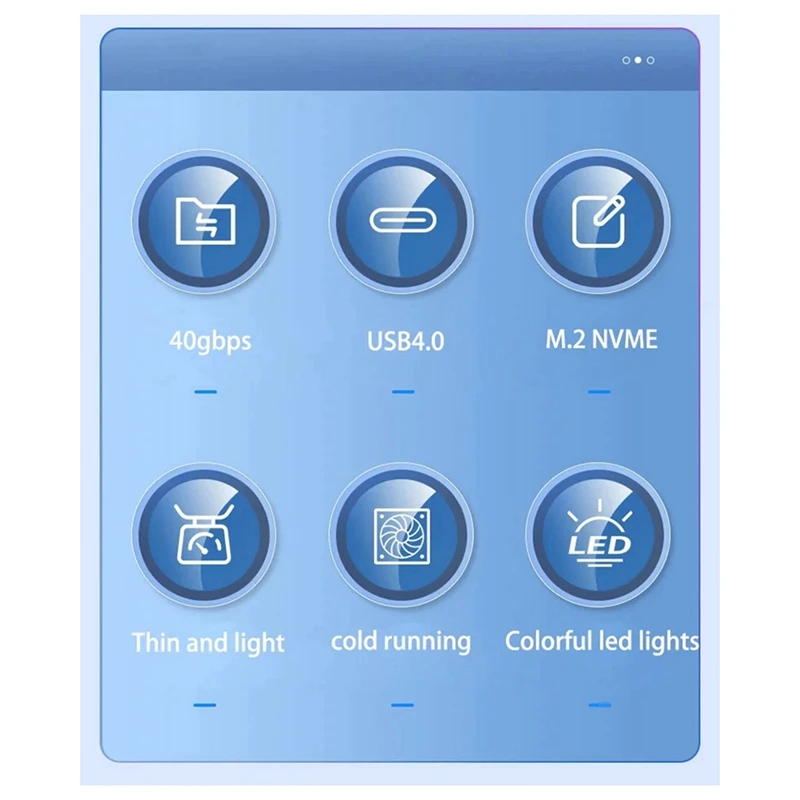 RGB M.2 Mobile Hard Disk Box NVME Protocol SSD External Box 40Gbps Solid State Hard Disk Box 2464 Chip Hard Disk Box