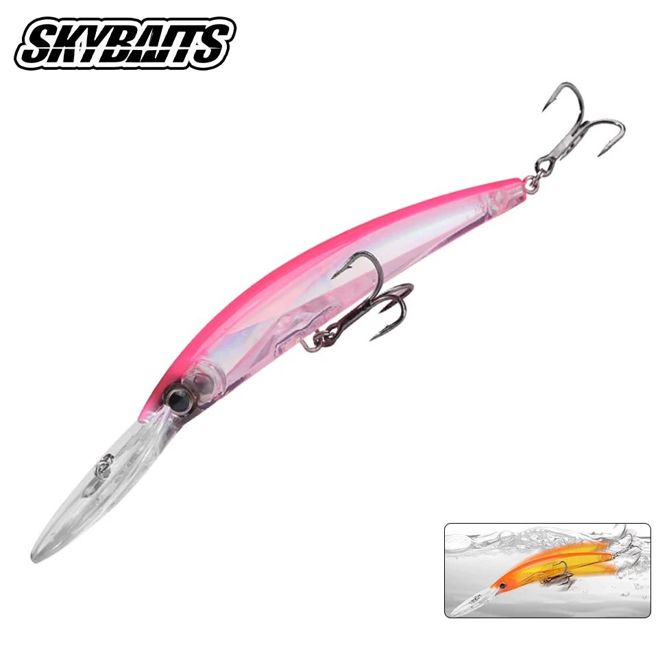 Deep Diver Minnow Floating Fishing Lure Wobblers 180mm 25g 3D Internal Laser Hard Bait Cranbait Wobblers For Pike Bass