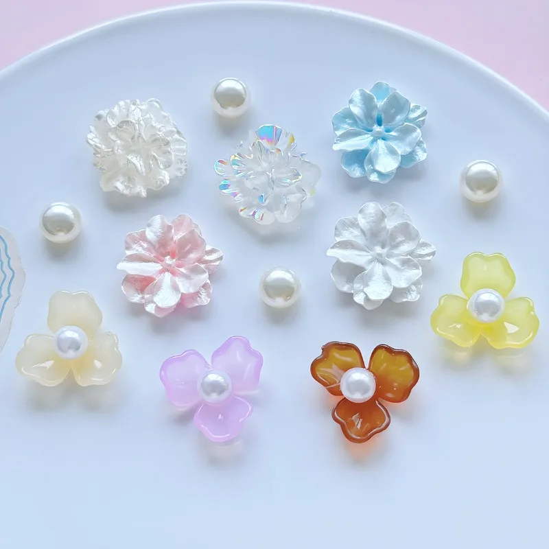 Camellia & Rose Resin DIY Shoe Charms Crystal Epoxy Hole Mary Jane Sandals Decoration Accessories DIY Craft Small Gifts Women
