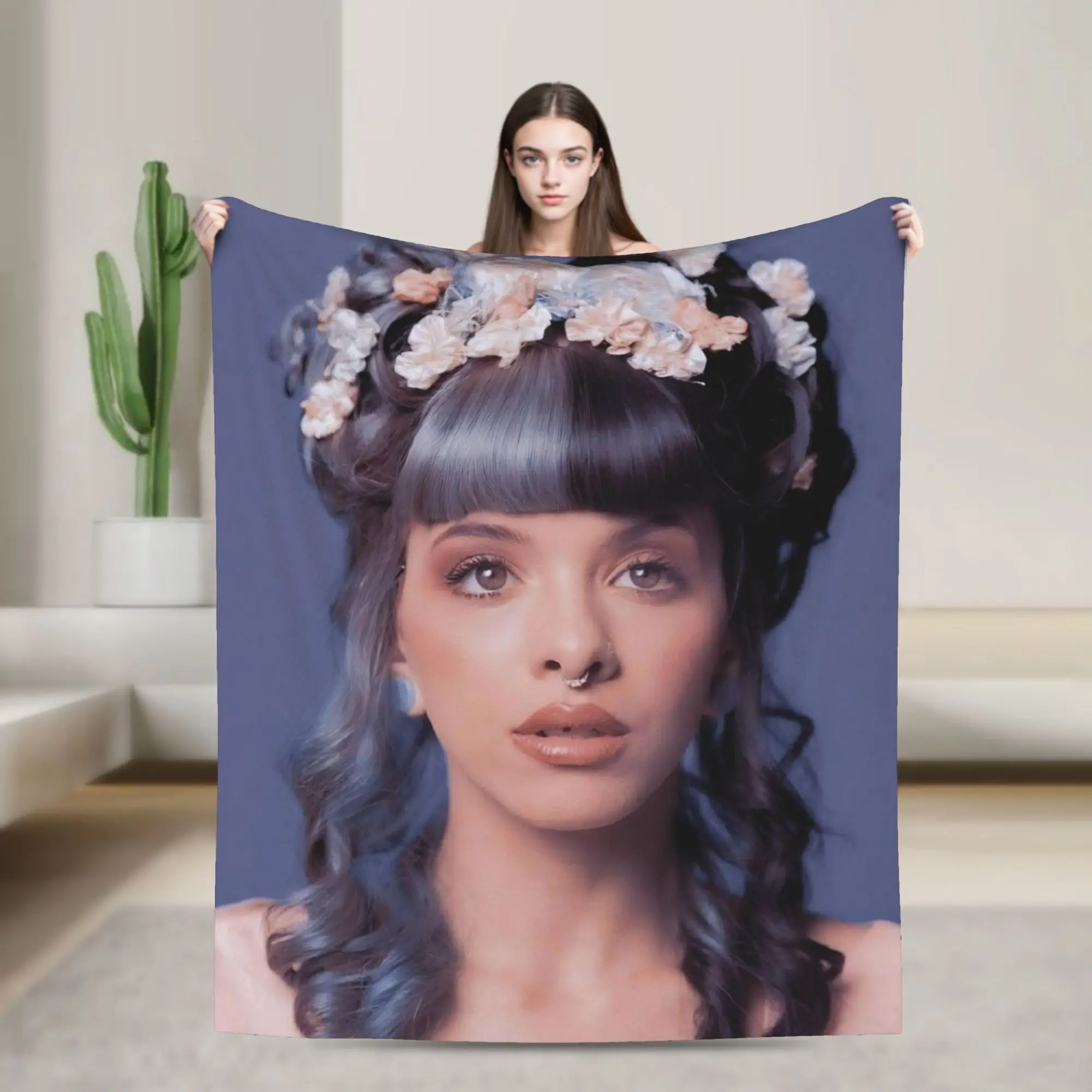 Melanies Martinezs Singer Knitted Blanket Flannel Crybaby Hades Lightweight Throw Blankets for Home Couch Bedspread