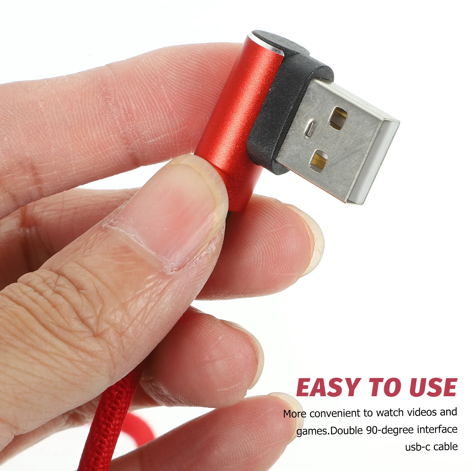 

1M Right Angle Type-C Charging Braided 90 Degree Fast Charge Sync Data Cord For Phone Usb C Cord Type-C Usb Cable