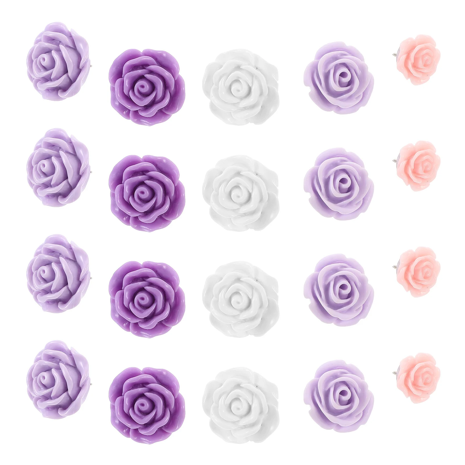 40 قطعة دبوس دفع وردي متعدد الوظائف مسامير الإبهام للاستخدام اليومي دفع دبوس مكتب المنزل استخدام لوحة الفلين اكسسوارات خريطة الإمدادات #6