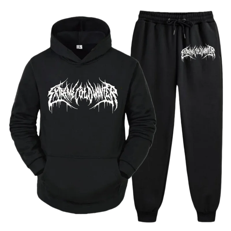 

Men's Fleece Hoodie Tracksuit - Breathable Track Pants 2-Piece Autumn Graphic Elastic Waist Daily Fitness Outdoor Sportswear