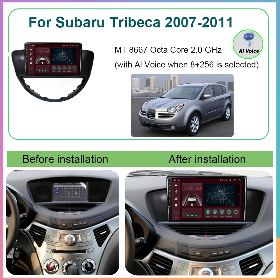 8+256GB Car Radio For Subaru Tribeca 2007-2011 Navigation System Multimedia GPS Video Player Android 12 Octa Core