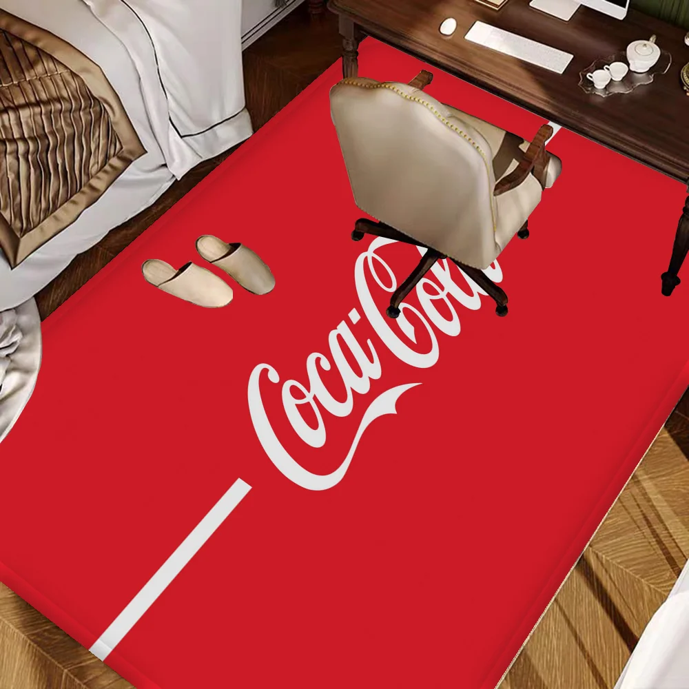 C-Coca-C-Cola Floor Mat Rectangle Anti-slip Home Soft Badmat Front Door Indoor Outdoor Mat Welcome Doormat