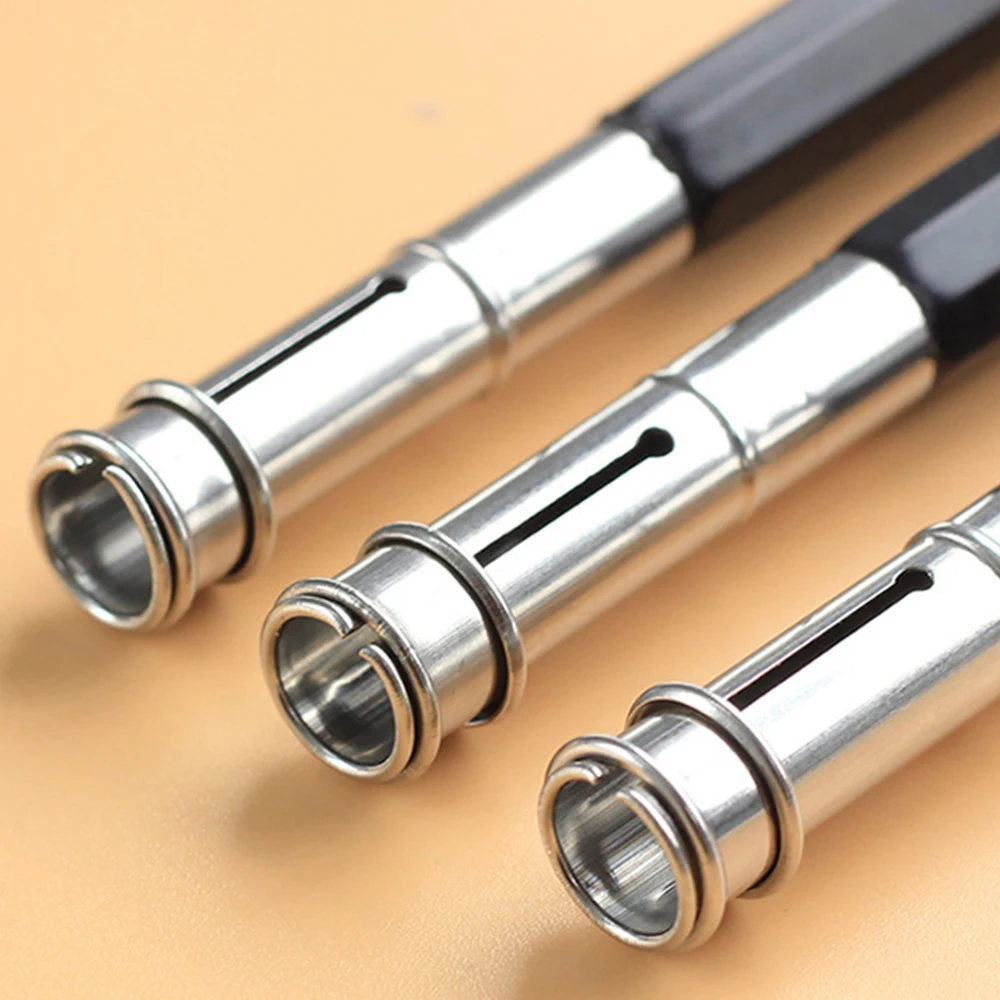 5Pcs/set Stainless Steel Double-ended Metal Pencil Extender Multi-purpose Pencil Extender Pen Clip Pencil Case 2 Colors Optional