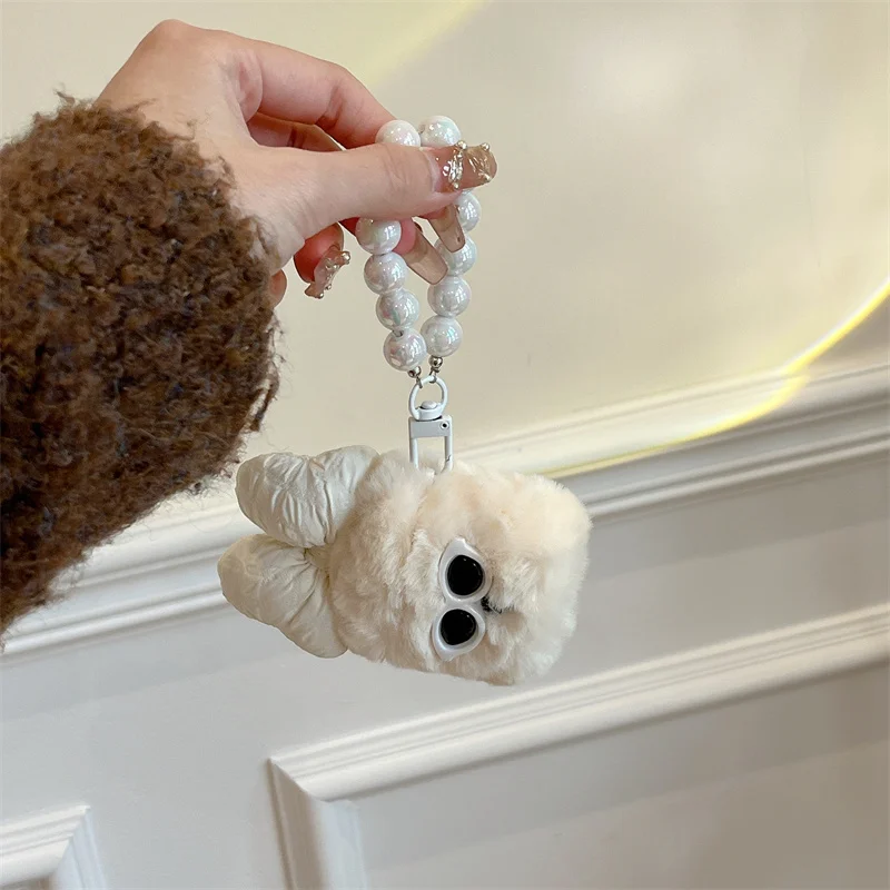 Occhiali da sole in peluche guscio a farfalla per AirPods 1 2 Pro custodia per auricolari per Airpods 3 Pro2 scatola di ricarica Bluetooth morbida e soffice