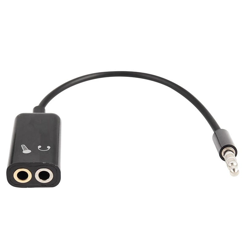 3.5Mm Stereo Audio Splitter Male To Headphone Headset + Microphone Adapter Couples Turn Wiring Harness Connector