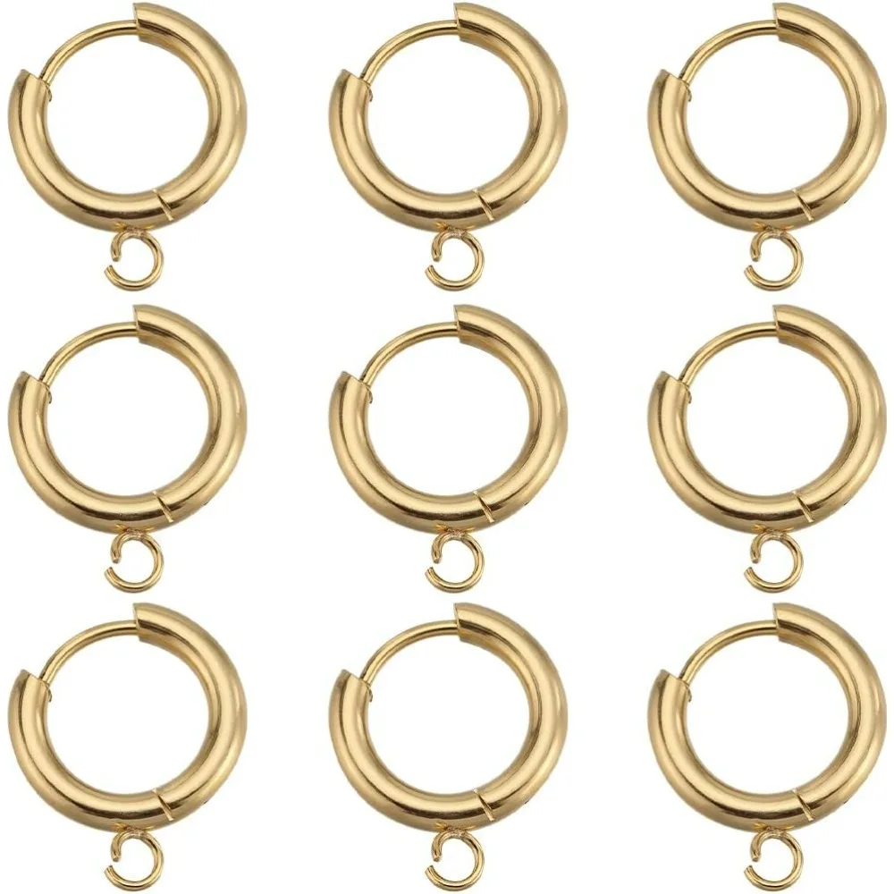 1 Box 12Pcs Real 24K Gold Plated Earring Hooks French Leverback Earring Hooks Fish Hook Earwires Stainless Steel making kit