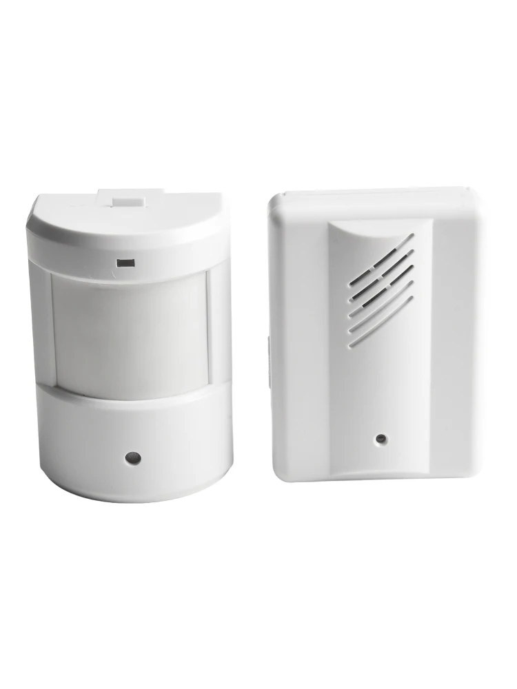 Wireless Door Chime Smart Sensor Alarm LED Light Flash Long Sensing Distance Plastic Material Wide Sensing Angle