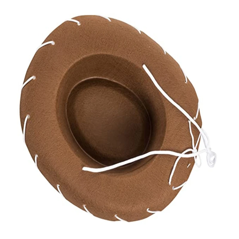 Brown Red Felt Cowboy Hat Western Cowgirl Cap Fancy Dress Costume Child Outfit for Party Role for Play Cosplay Holiday D