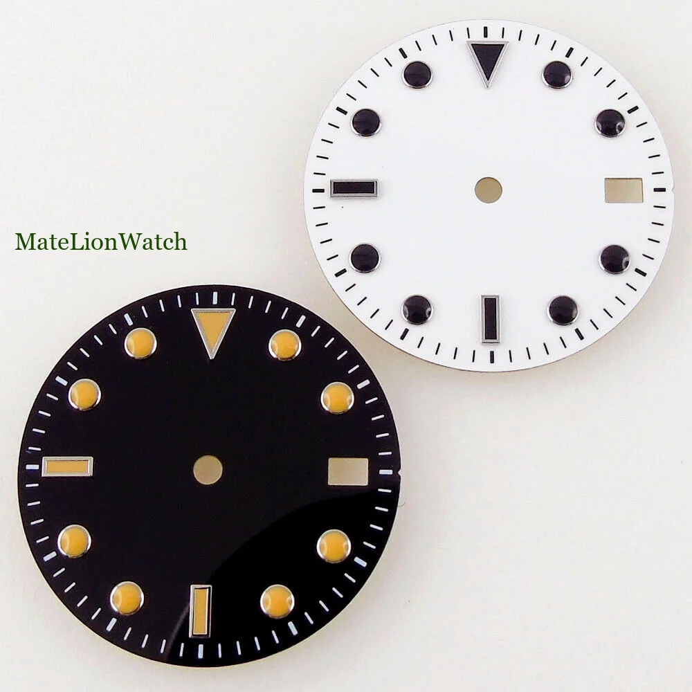 

29mm Fit For NH35/NH35A Sterile Watch Dial Date Window Black/White Watch Face