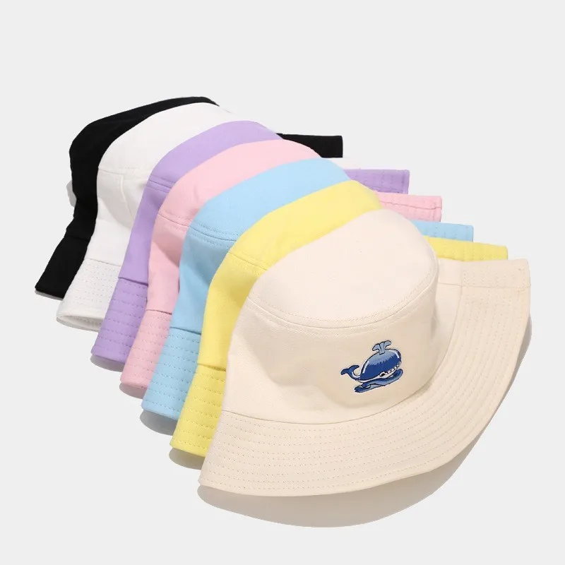 Macaron color cartoon whale fisherman hat summer outdoor sun hat