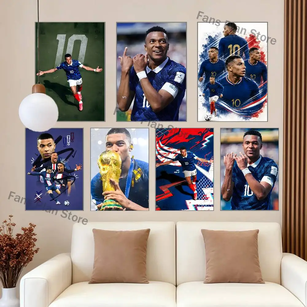 M-Mbappe Football Poster High Quality Dorm Living Room Aesthetic Wall Decoration Painting Stickers Gift