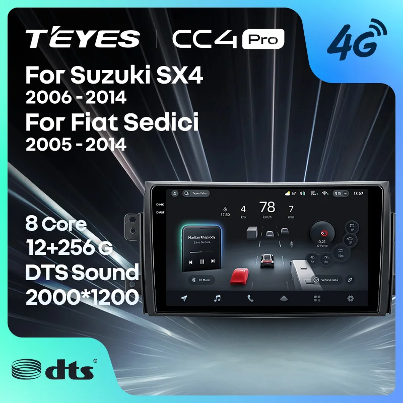 

TEYES CC4 PRO For Suzuki SX4 1 2006 - 2014 For Fiat Sedici 189 2005 - 2014 CarPlay Auto 2DIN Autoradio Car play Radio Stereo