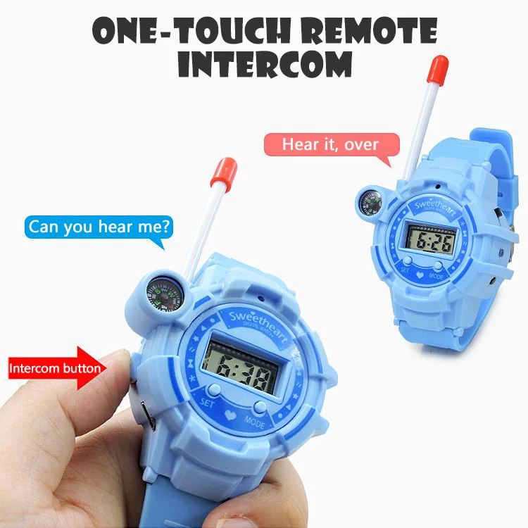 Mini walkie-talkie orologio giocattolo per bambini cercapersone per conversazione wireless all'aperto walkie-talkie orologio elettronico coppia di 2