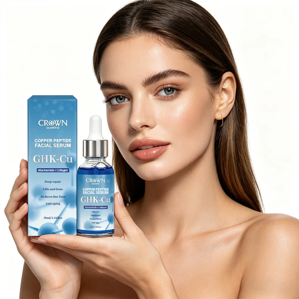 

Fast Shipping Peptide Face Serum Repair Hydration Wrinkle Reduction Firming Collagen Boosting Copper Peptides SkinTexture